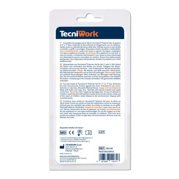 Μαξιλαράκι δακτύλων σφυροδακτυλίας  Tecniwork® Polymer Gel 2τεμ ''large'' - Image 4