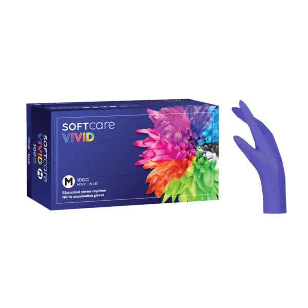 Medium Soft Care Vivid Γάντια Νιτριλίου - Μπλε (100τεμ)