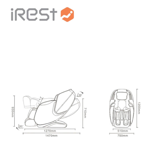 IREST A300T – Καρέκλα Μασάζ με Μηχανισμό Κερμάτων (Μαύρο Χρώμα) - Image 5