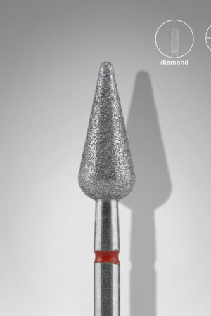 Φρέζα διαμαντιού Pointed Pear κόκκινη Expert – Διάμετρος κεφαλής 5 mm | Μήκος εργασίας 12 mm