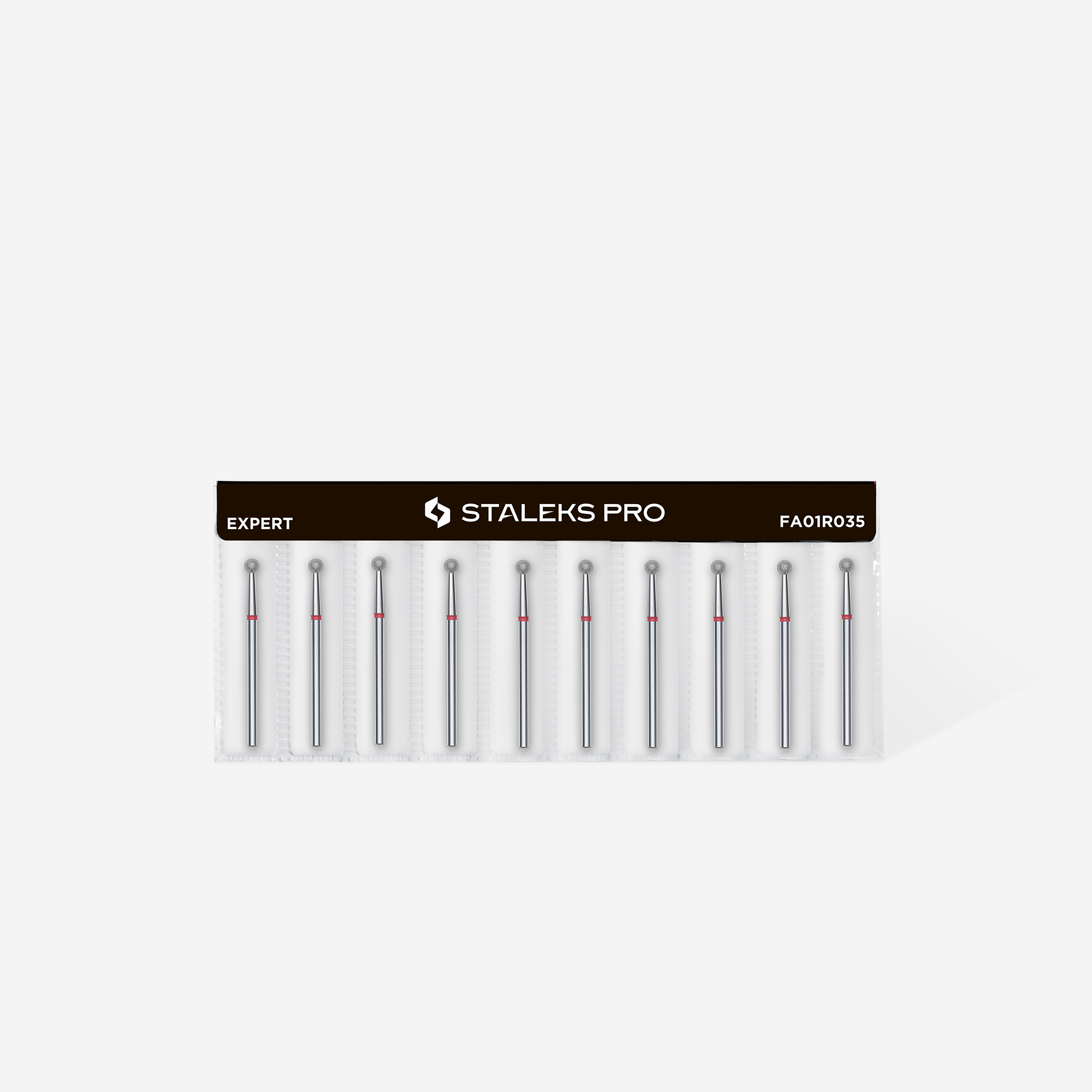 Φρέζα διαμάντι για τροχό νυχιών τύπου μπίλια (Ball) – κόκκινη, σειρά EXPERT, διάμετρος κεφαλής 3,5 mm - Image 3