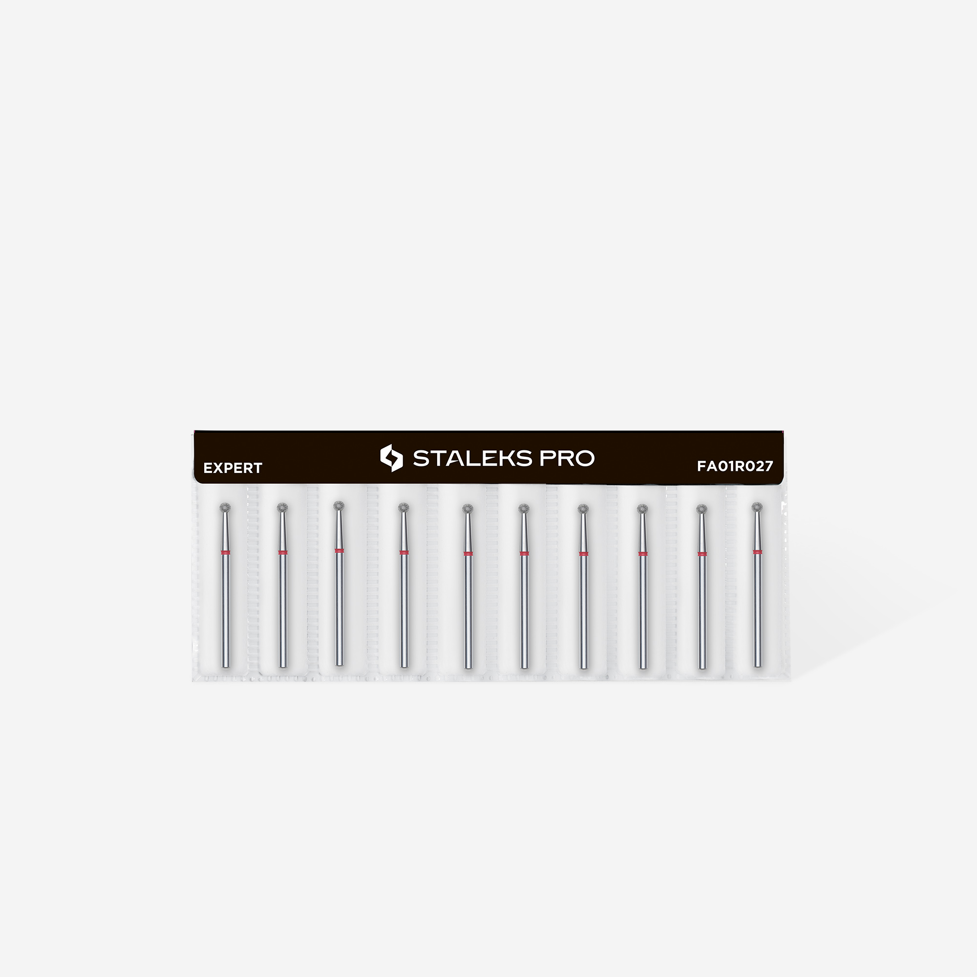 Φρέζα διαμάντι για τροχό νυχιών τύπου μπίλια (Ball) – κόκκινη, σειρά Expert, διάμετρος κεφαλής 2,7 mm - Image 3