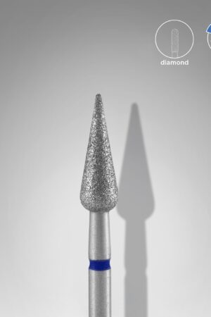 Φρέζα διαμαντιού Pointed Pear μπλε Expert – Διάμετρος κεφαλής 4 mm | Μήκος εργασίας 12 mm