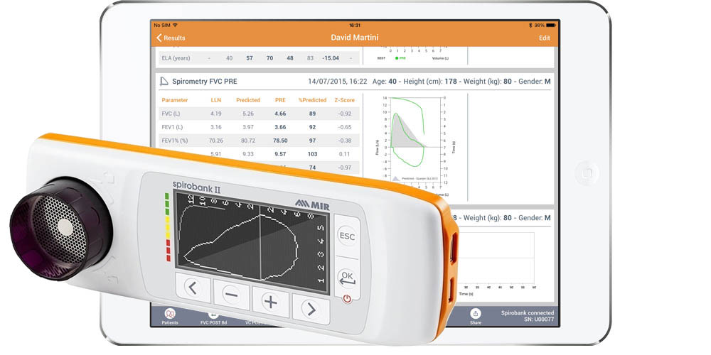 Σπιρόμετρο MIR Spirobank II Smart με Τουρμπίνα Πολλαπλών Χρήσεων