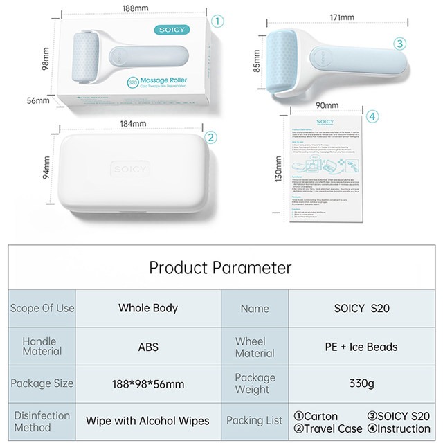 Συσκευή Μασάζ Παγοθεραπείας Ice Roller Soicy S20 - Image 4