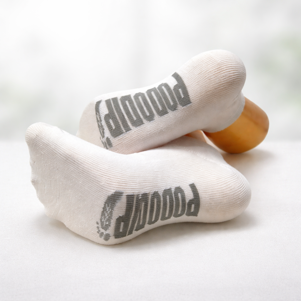 Κάλτσες Pododip Λευκές με λογότυπο στο πέλμα ανά ζευγάρι