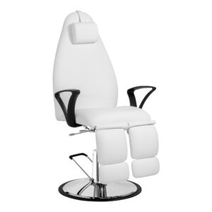 υδραυλική καρέκλα πεντικιούρ λευκή με σταθερή βάση