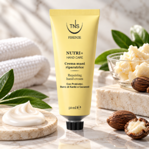 Επανορθωτική κρέμα χεριών TNS Firenze Nutri+ 50ml με προβιοτικά, βούτυρο καριτέ και κεραμίδια