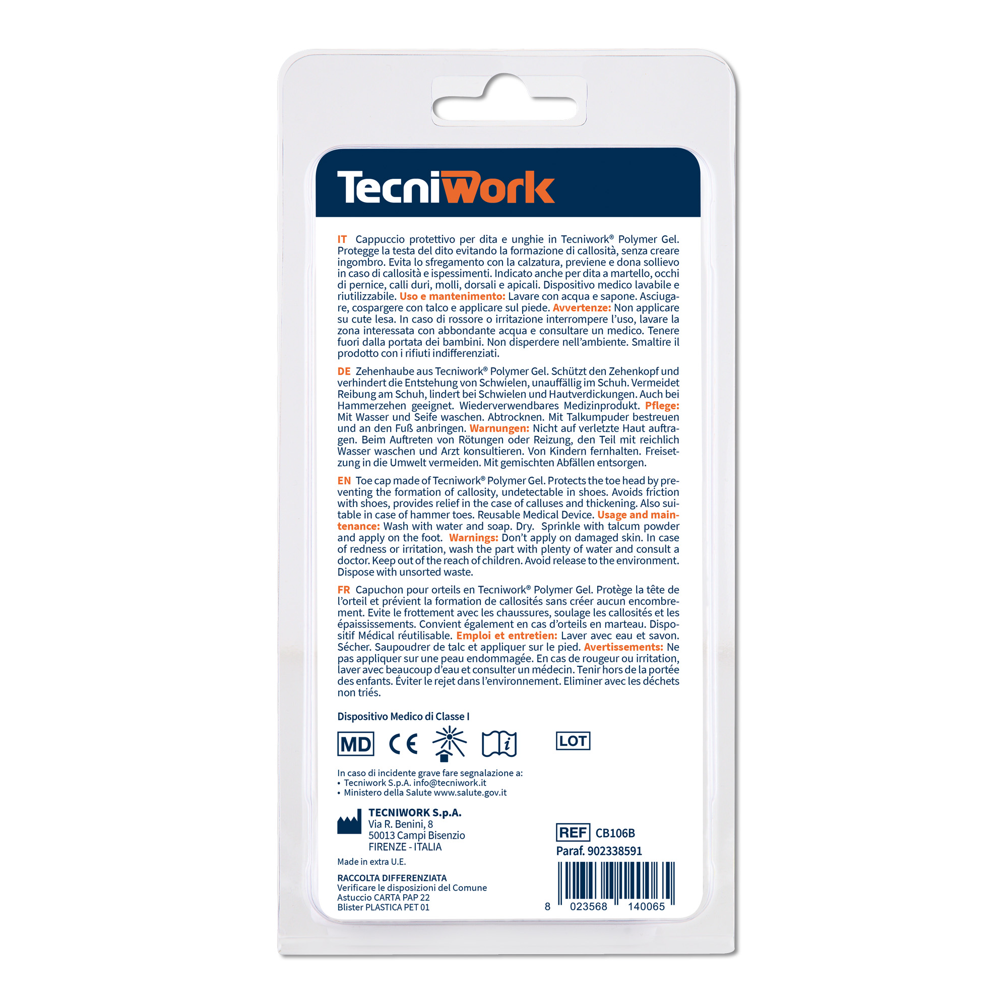 Toe Protection Gel Cap Bio-Gel Tecniwork Medium 1τμχ – Προστατευτικό Δακτύλου & Νυχιού - Image 4