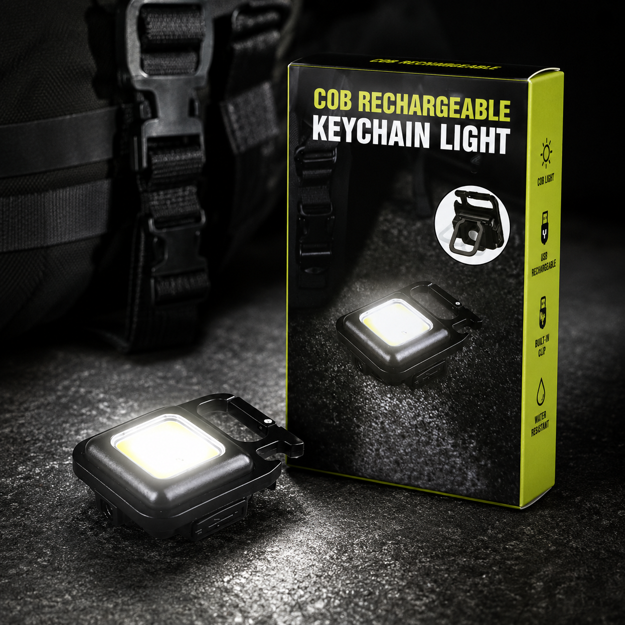 COB Rechargeable Keychain Light επαναφορτιζόμενο μπρελόκ φωτιστικό LED