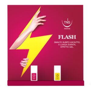 Display TNS Flash Base & Top Coat Ultra Fast Drying 18+2 τεμάχια για επαγγελματικό manicure με gel effect