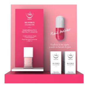 Display Re-Force TNS Blush Pink 13 τεμαχίων με θεραπεία ενδυνάμωσης και αναδόμησης για αδύναμα και εύθραυστα νύχια.