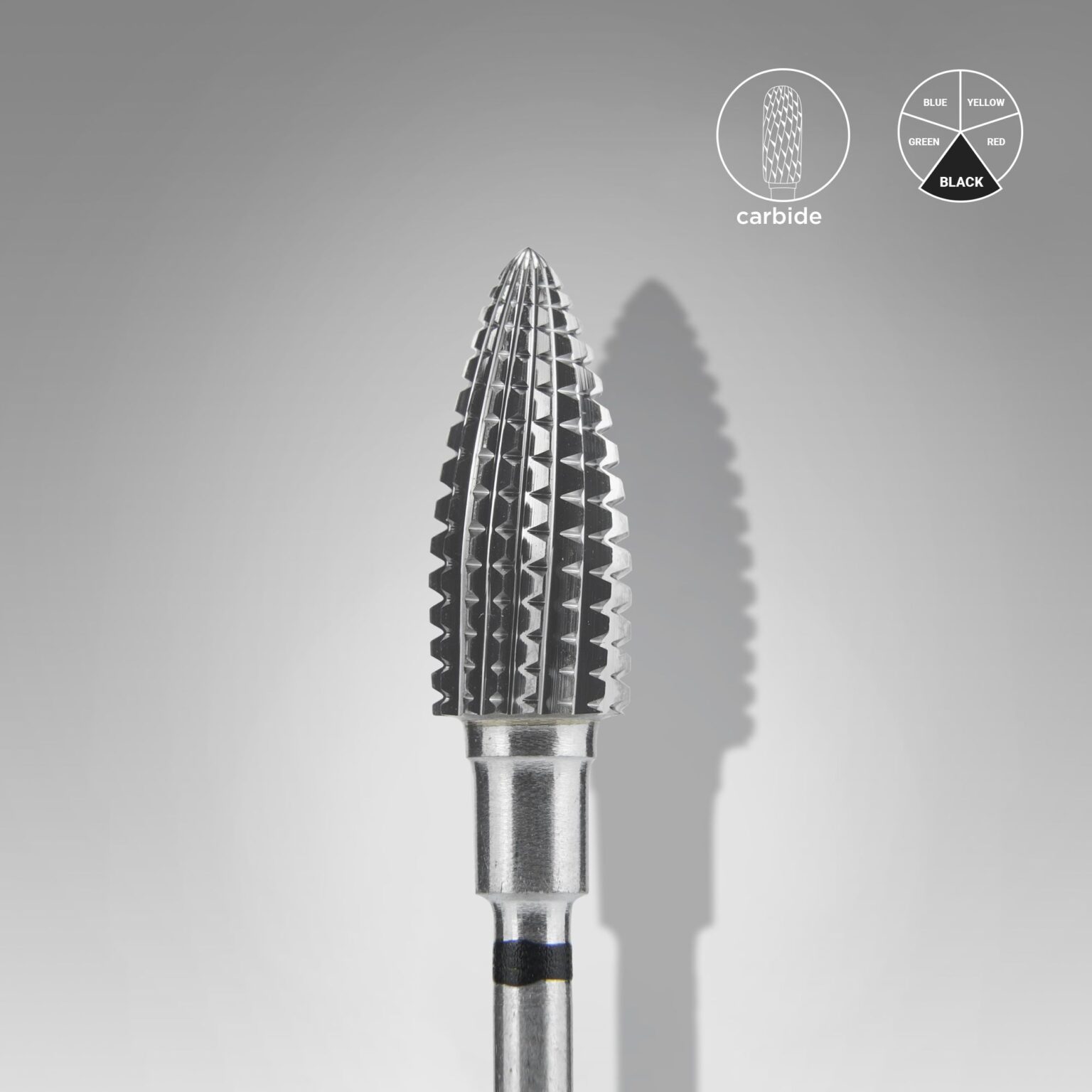Φρέζα Καρβιδίου Κουκουνάρι Μαύρη 6mm EXPERT για manicure, pedicure και ποδολογία