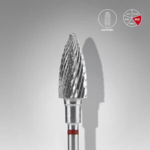 Φρέζα Καρβιδίου Κουκουνάρι Κόκκινη 6mm EXPERT για manicure, pedicure και ποδολογία