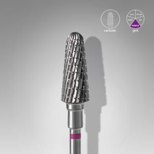 Φρέζα Καρβιδίου Κολοβός Κώνος Μωβ 6mm EXPERT για manicure, pedicure και ποδολογία