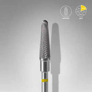 Φρέζα Καρβιδίου Κολοβός Κώνος Κίτρινη 4mm EXPERT για manicure, pedicure και ποδολογία