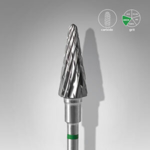 Φρέζα Καρβιδίου Κώνος Πράσινη 6mm EXPERT για manicure, pedicure και ποδολογία