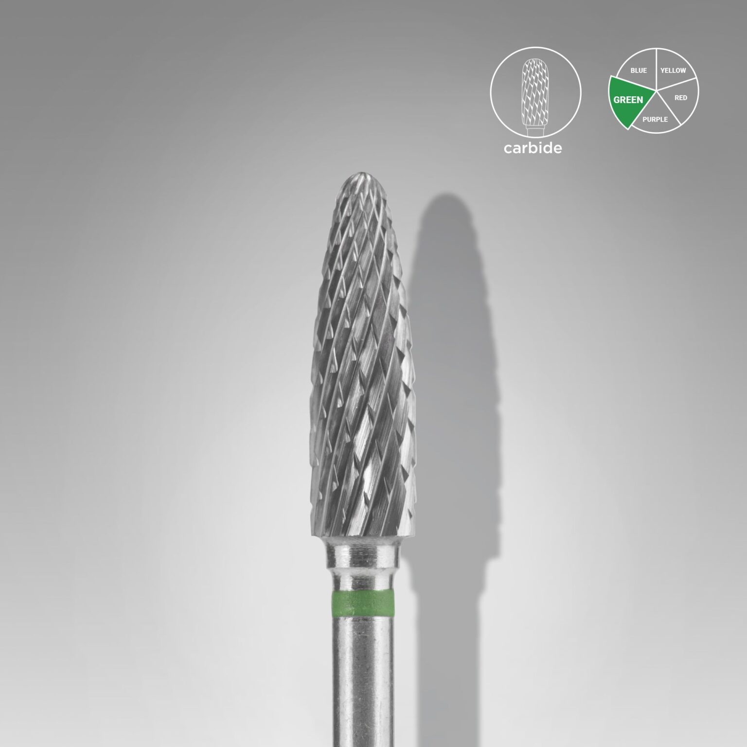 Φρέζα Καρβιδίου Καλαμπόκι Πράσινη 4mm EXPERT για manicure, pedicure και ποδολογία