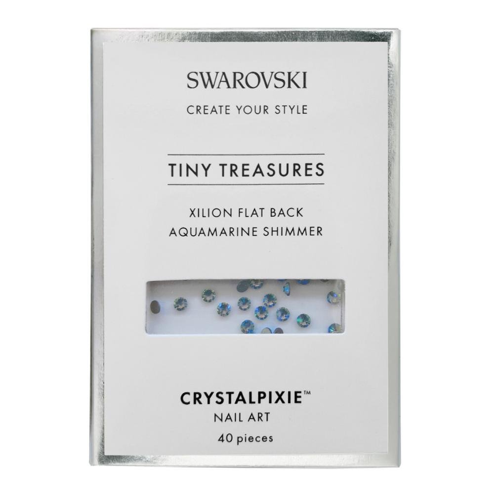 Swarovski Aquamarine Shimmer Tiny Treasures Xilion mini Flat Back κρύσταλλα 40 τεμάχια