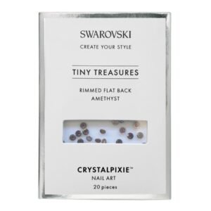 Swarovski Amethyst Tiny Treasures Rimmed στρογγυλά Flat Back κρύσταλλα 20 τεμάχια για Nail Art