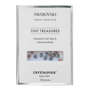 Swarovski Rimmed Aquamarine Tiny Treasures στρογγυλά Flat Back κρύσταλλα 20 τεμάχια για Nail Art