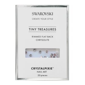 Swarovski Rimmed Chrysolite Tiny Treasures στρογγυλά Flat Back κρύσταλλα 20 τεμάχια για Nail Art