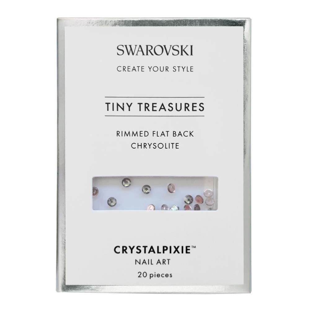Swarovski Rimmed Chrysolite Tiny Treasures στρογγυλά Flat Back κρύσταλλα 20 τεμάχια για Nail Art
