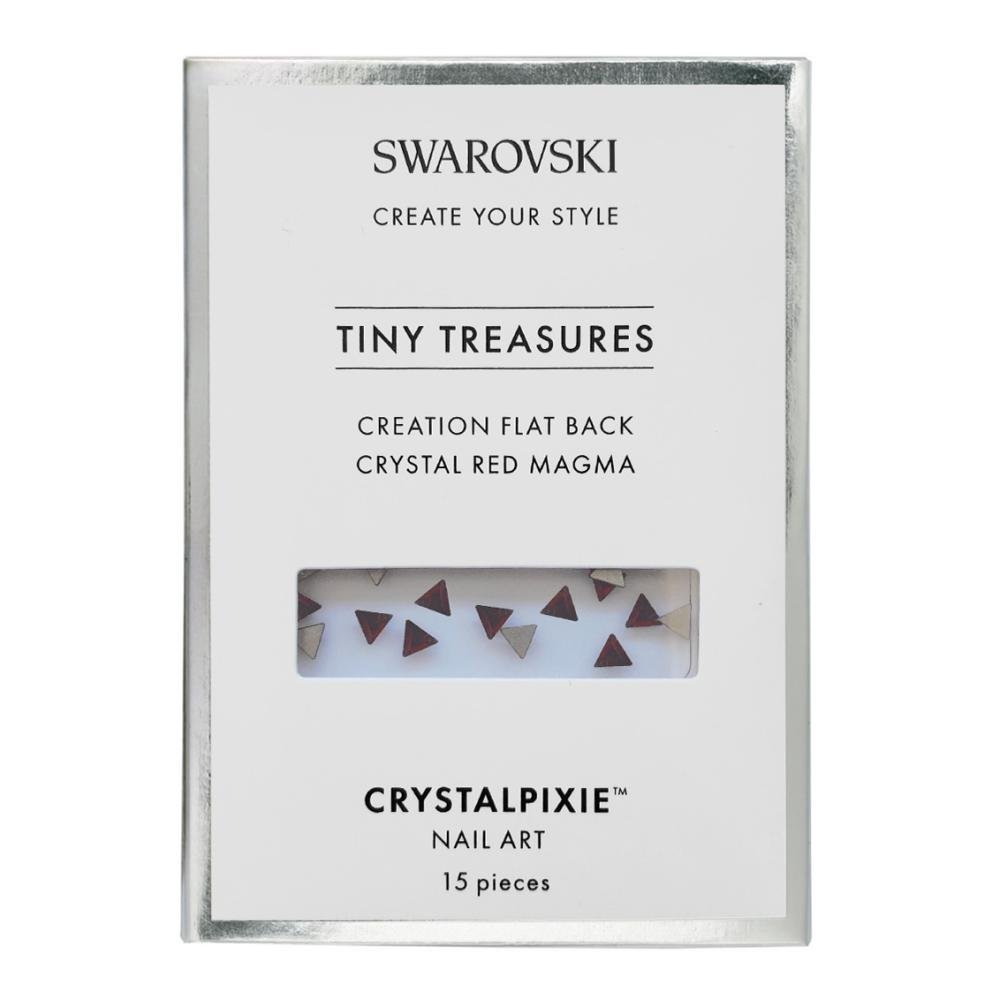 Swarovski Red Magma Tiny Treasures τριγωνικά Flat Back κρύσταλλα Nail Art 15 τεμάχια