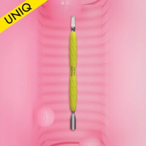 STALEKS UNIQ 10 Type 5 Gummy σπρώχτης επωνυχίων με ευθεία λεπίδα και κίτρινη λαβή