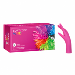 Γάντια Νιτριλίου SOFTcare VIVID Φούξια Μέγεθος L – 100 τεμάχια
