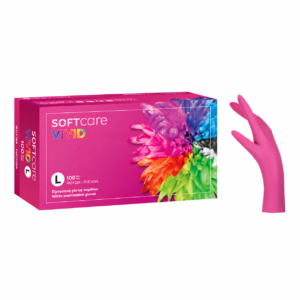Γάντια Νιτριλίου SOFTcare VIVID Φούξια Μέγεθος L – 100 τεμάχια