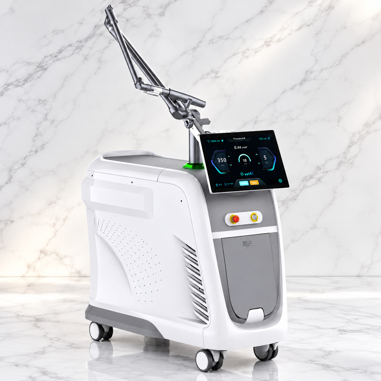 Επαγγελματικό Pico Laser 350ps Podoteck με τεχνολογία Picosecond 1064nm και 532nm για εφαρμογές αισθητικής και αφαίρεση τατουάζ.